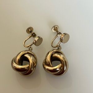 Vintage Coro Screw Back Gold Tone Knot Earrings